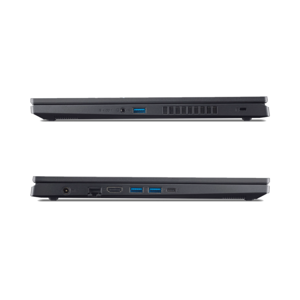 Acer Nitro V 15 - Closed Laptop Side Profile Showing Build and Ports Acer Nitro V 15 - Closed Laptop Side Profile Showing Build and Ports